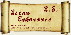 Milan Bukorović vizit kartica